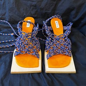 Miista Sundray Orion Blue & Mikado Orange Sandals 8.5/39